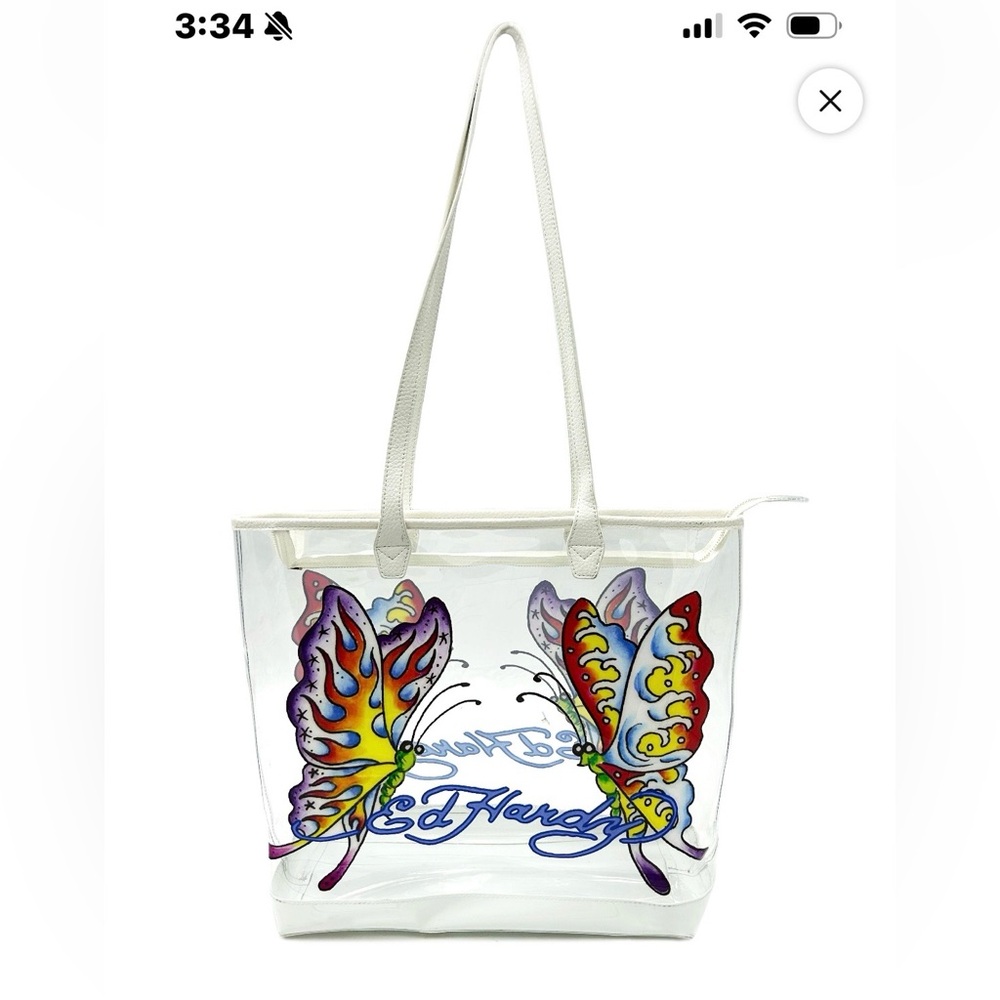 Ed Hardy Vibrant Butterfly Clear Tote